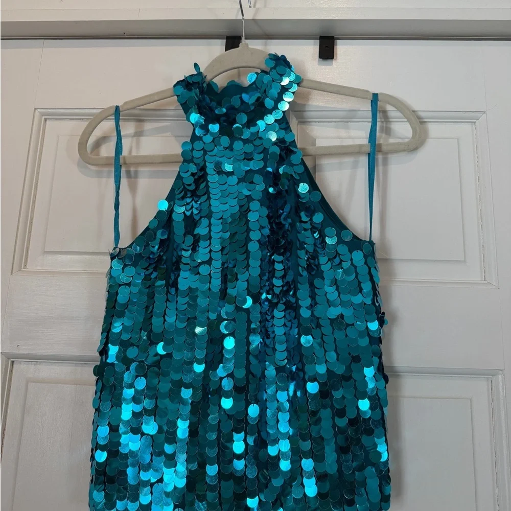 Fresh Turquoise Sequin Top - Picture 1 of 4